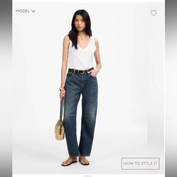 Madewell Darted Barrel Leg Jean in Danver Wash - Picture 7 of 9